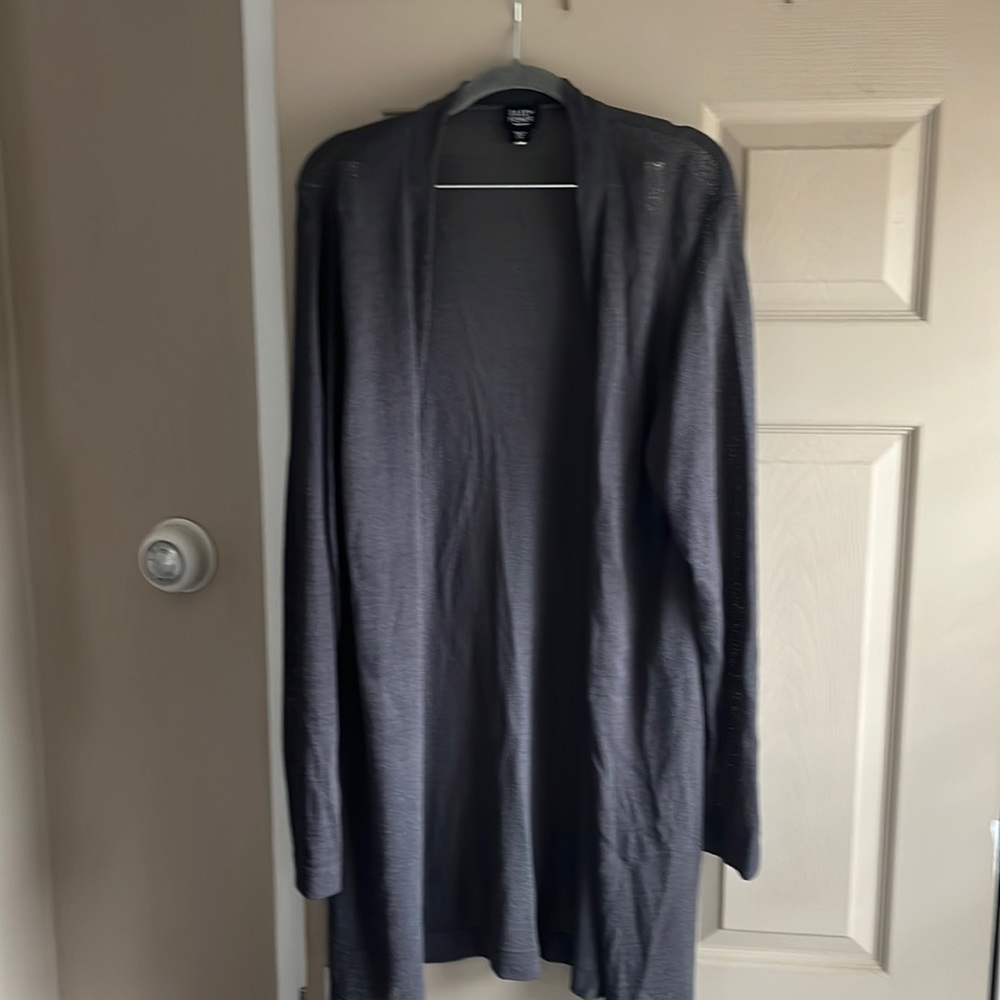 Eileen fisher 2x charcoal gray long cardigan. Excellent condition. Rayon